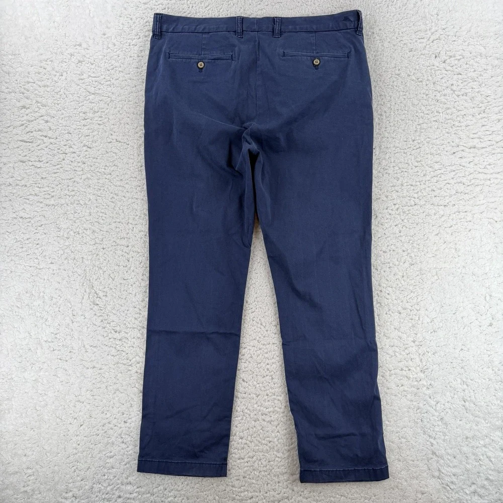 Tommy Bahama Chino Pants Mens 36x30 Blue Regular Fit Stretch‎ Cotton Lyocell